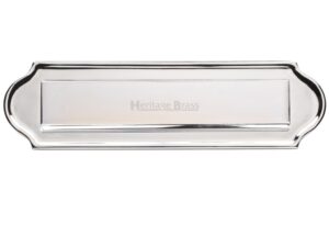 Heritage Brass Gravity Flap Letter Plate (280Mm X 80Mm), Polished Chrome