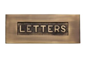 Heritage Brass Letters Embossed Letter Plate (254Mm X 101Mm), Antique Brass