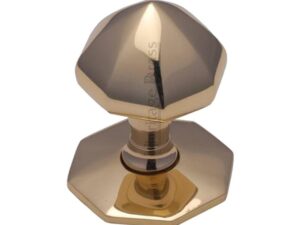 Heritage Brass Faceted Centre Door Knob, Polished Brass