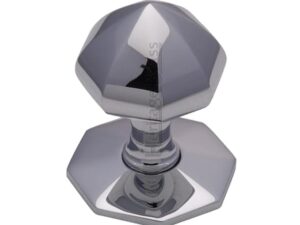 Heritage Brass Faceted Centre Door Knob, Polished Chrome