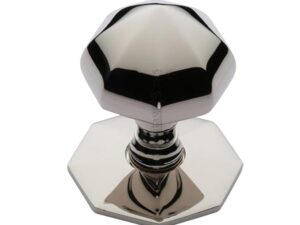 Heritage Brass Faceted Centre Door Knob, Polished Nickel