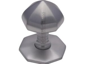 Heritage Brass Faceted Centre Door Knob, Satin Chrome