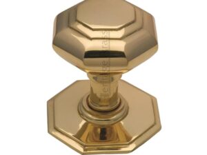 Heritage Brass Octagonal Tiered Centre Door Knob, Polished Brass