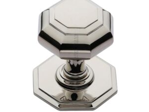 Heritage Brass Octagonal Tiered Centre Door Knob, Polished Nickel