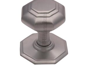 Heritage Brass Octagonal Tiered Centre Door Knob, Satin Chrome