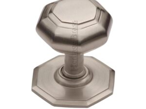 Heritage Brass Octagonal Tiered Centre Door Knob, Satin Nickel