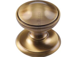 Heritage Brass Round Centre Door Knob, Antique Brass