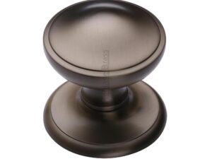 Heritage Brass Round Centre Door Knob, Matt Bronze