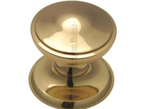 Heritage Brass Round Centre Door Knob, Polished Brass