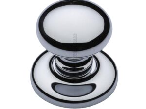 Heritage Brass Round Centre Door Knob, Polished Chrome