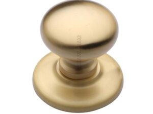 Heritage Brass Round Centre Door Knob, Satin Brass