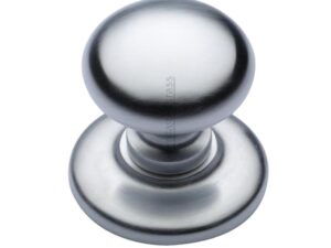 Heritage Brass Round Centre Door Knob, Satin Chrome