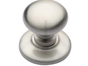 Heritage Brass Round Centre Door Knob, Satin Nickel