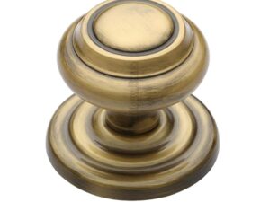 Heritage Brass Round Centre Door Knob, Antique Brass