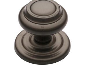 Heritage Brass Round Centre Door Knob, Matt Bronze