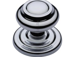 Heritage Brass Round Centre Door Knob, Polished Chrome