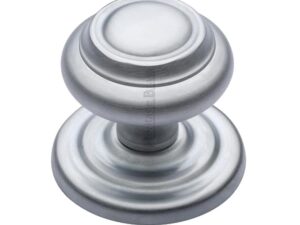 Heritage Brass Round Centre Door Knob, Satin Chrome