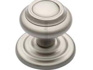 Heritage Brass Round Centre Door Knob, Satin Nickel