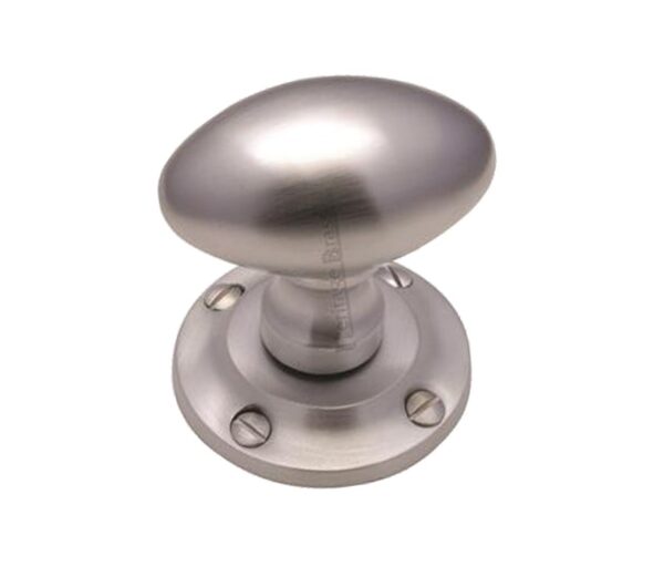 Heritage Brass Suffolk Mortice Door Knobs, Satin Chrome (Sold In Pairs)