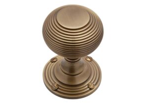 Heritage Brass Reeded Mortice Door Knobs, Antique Brass (Sold In Pairs)