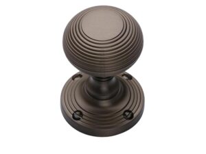 Heritage Brass Reeded Mortice Door Knobs, Matt Bronze (Sold In Pairs)