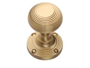 Heritage Brass Reeded Mortice Door Knobs, Satin Brass Sold In Pairs)