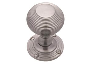 Heritage Brass Reeded Mortice Door Knobs, Satin Chrome (Sold In Pairs)