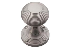 Heritage Brass Reeded Mortice Door Knobs, Satin Nickel (Sold In Pairs)