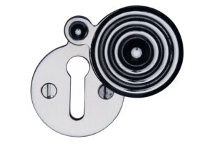 Heritage Brass Standard Round Reeded Covered Key Escutcheon, Polished Chrome