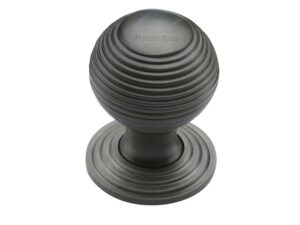 Heritage Brass Reeded Cabinet Knob, Matt Bronze