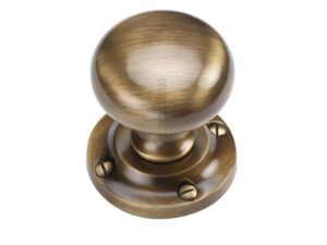 Heritage Brass Victoria Mortice Door Knobs, Antique Brass (Sold In Pairs)