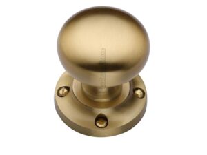 Heritage Brass Victoria Mortice Door Knobs, Satin Brass (Sold In Pairs)