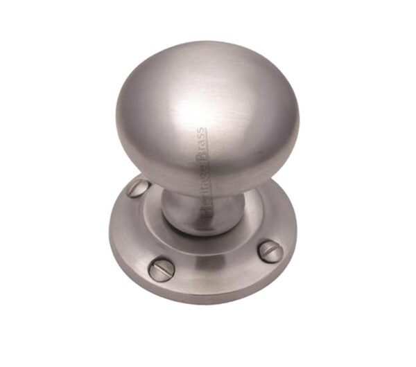 Heritage Brass Victoria Mortice Door Knobs, Satin Chrome (Sold In Pairs)