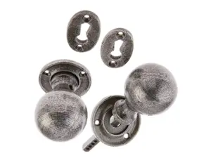 Round Mortice Door Knob Pewter