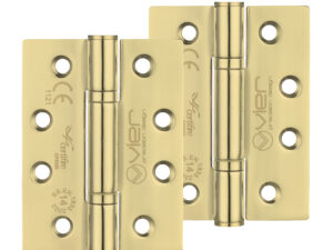 Zoo Hardware Vier Precision 4 Inch Grade 14 High Performance Hinge, Pvd Stainless Brass (Sold In Pairs)