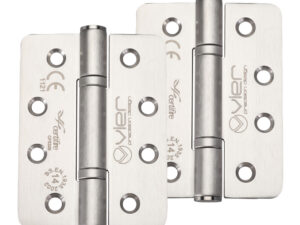 Zoo Hardware Vier Precision 4 Inch Grade 14 High Performance Radius Edge Hinge, Satin Stainless Steel (Sold In Pairs)