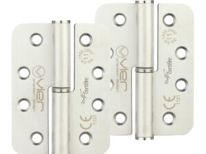 Zoo Hardware Vier Precision 4 Inch Grade 11 Radius Edge Lift-Off Hinge, Satin Stainless Steel (Sold In Pairs)