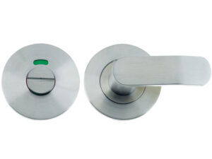 Zoo Hardware Vier Bathroom Turn & Release With Indicator, Satin Stainless Steel