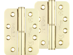 Zoo Hardware Vier Precision 4 Inch Grade 11 Radius Edge Lift-Off Hinge, Electro Brass (Sold In Pairs)