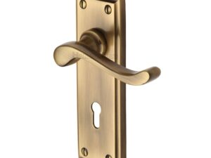 Heritage Brass Edwardian Antique Brass Door Handles (Sold In Pairs)