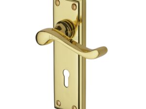 Heritage Brass Edwardian Polished Brass Door Handles (Sold In Pairs)