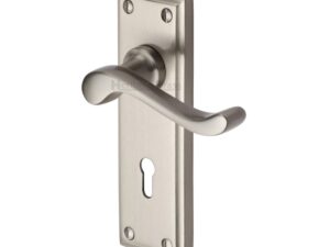 Heritage Brass Edwardian Satin Nickel Door Handles (Sold In Pairs)