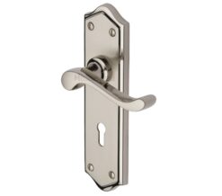 Heritage Brass Buckingham Mercury Finish Satin Nickel With Polished Nickel Edge Handles (Sold In Pairs)