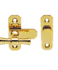 Fingertip T Handle Window Fasteners, Polished Brass