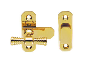 Fingertip T Handle Window Fasteners, Polished Brass