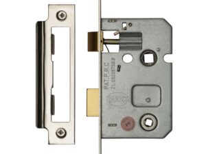 Heritage Brass 2.5 Inch Or 3 Inch Bathroom Locks (Bolt Through), Polished Chrome / Polished Nickel