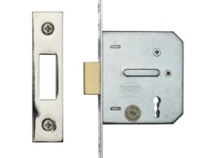 Heritage Brass 3 Lever Dead Locks, Satin Chrome / Satin Nickel