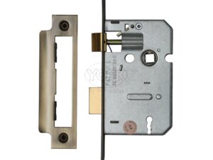 Heritage Brass 3 Lever Sash Locks (Bolt Through), Antique Brass -