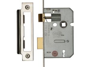 Heritage Brass 3 Lever Sash Locks (Bolt Through), Polished Chrome / Polished Nickel -