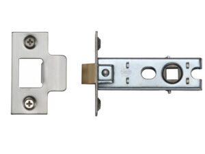 Heritage Brass Standard Duty 2.5 Inch Or 3 Inch Tubular Latches (Bolt Through), Satin Nickel / Satin Chrome -